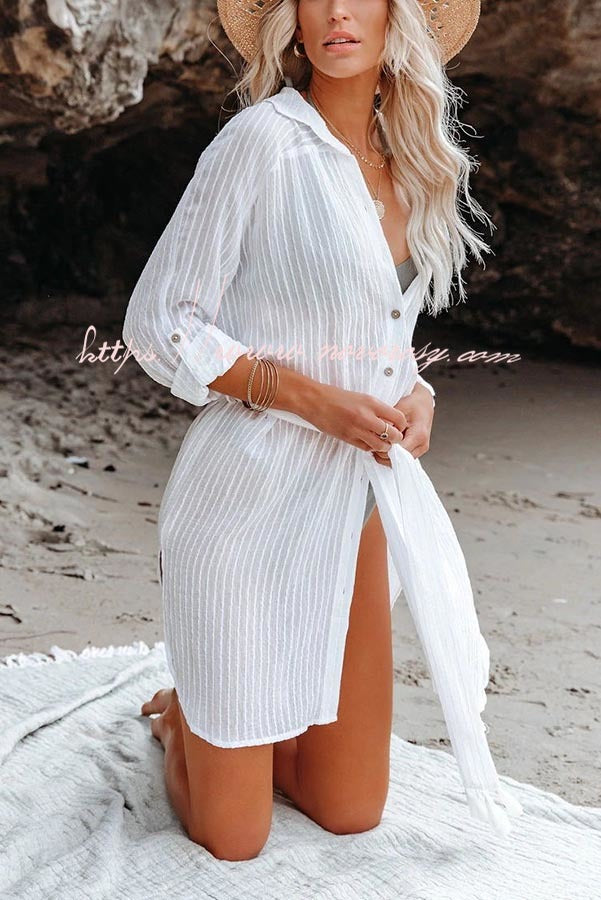 Calm Waters Cover Up Shirt Dress