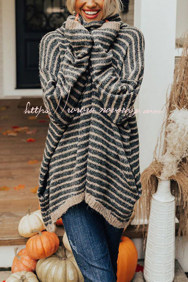 Perfect Timing Stripe Pocketed Tunic Sweater
