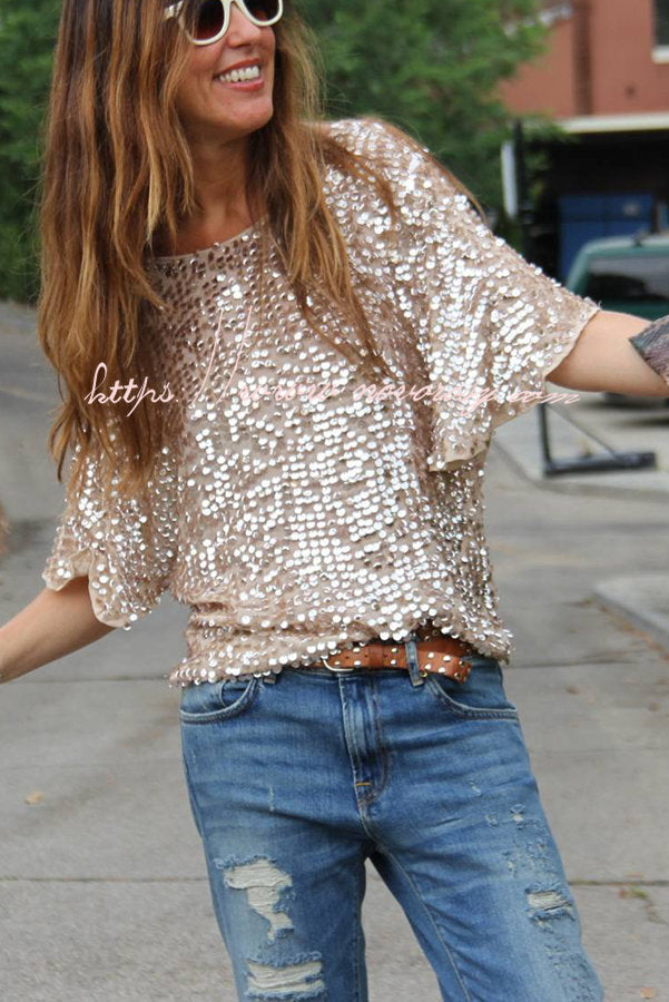 Such A Beauty Sequin Loose T-shirt