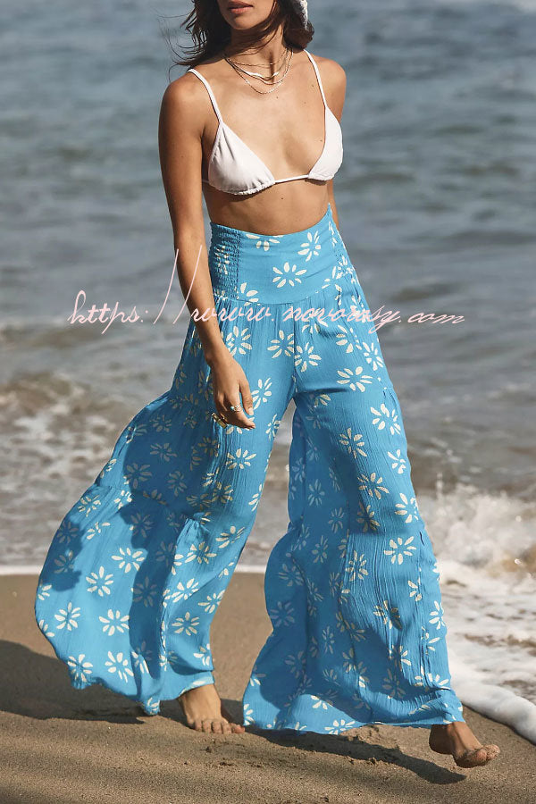 Tie-dye Printed Waisted Flared Track Pants