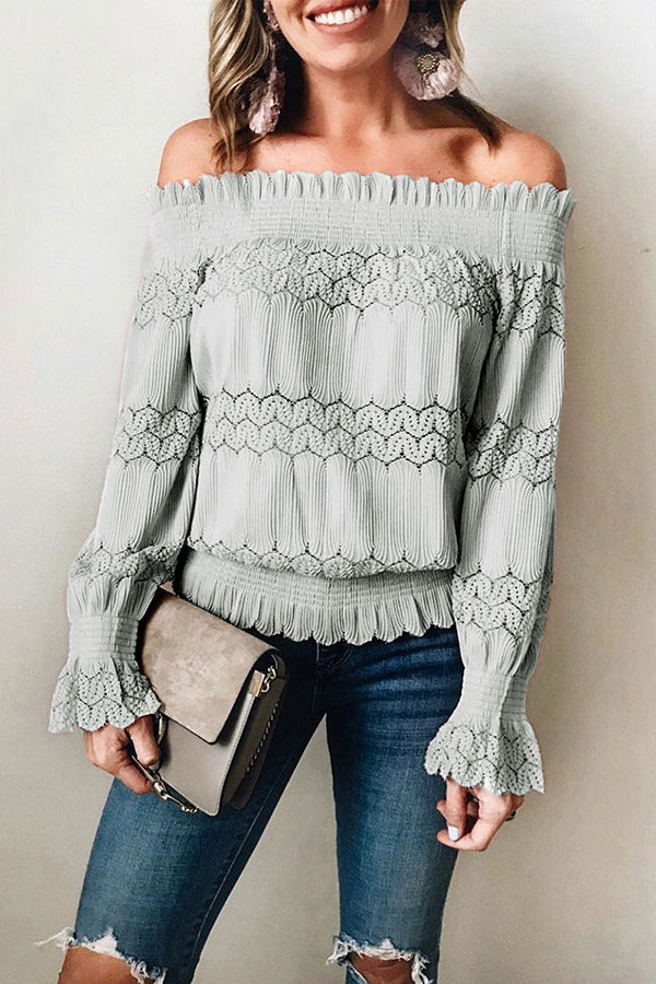 Lifetime of Style Crochet Lace Off Shoulder Blouse