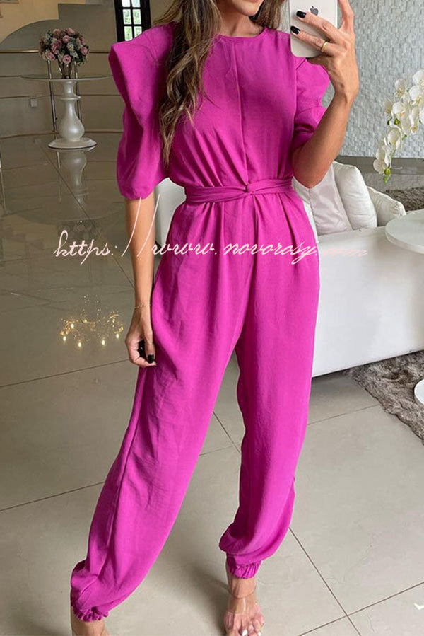Chat with Me Oversized Sleeves Twist Waist Jumpsuit